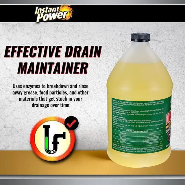 Alt view image 3 of 7 - Commercial Drain Maintainer - Liquid Enzyme Clog Remover, Cleans and Deodorizes, Reduces Drain Blockages, 1 Gal