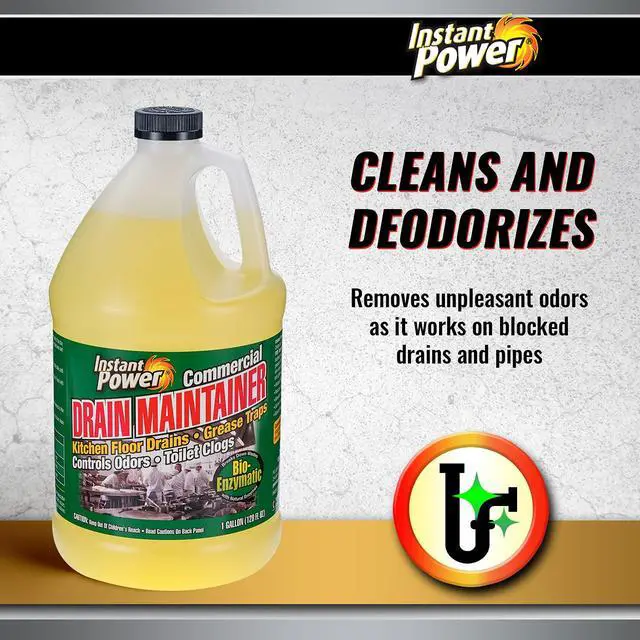 Alt view image 2 of 7 - Commercial Drain Maintainer - Liquid Enzyme Clog Remover, Cleans and Deodorizes, Reduces Drain Blockages, 1 Gal