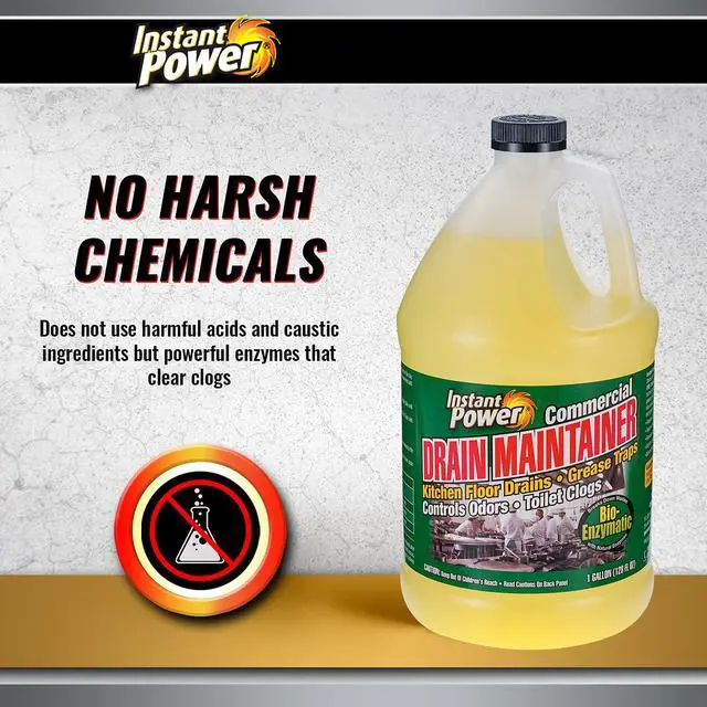Alt view image 5 of 7 - Commercial Drain Maintainer - Liquid Enzyme Clog Remover, Cleans and Deodorizes, Reduces Drain Blockages, 1 Gal