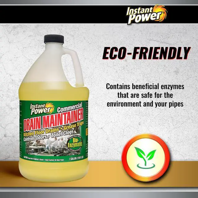 Alt view image 6 of 7 - Commercial Drain Maintainer - Liquid Enzyme Clog Remover, Cleans and Deodorizes, Reduces Drain Blockages, 1 Gal