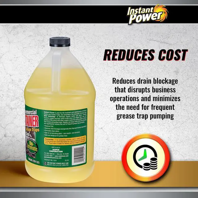 Alt view image 4 of 7 - Commercial Drain Maintainer - Liquid Enzyme Clog Remover, Cleans and Deodorizes, Reduces Drain Blockages, 1 Gal