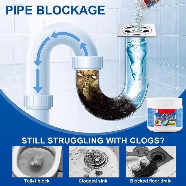 Alt view image 2 of 7 - BELL BIRD Drain Opener, 9.2oz Crystal Lye Sodium Hydroxide, Clog Remover for Sinks, Drains, Showers & Bathtubs, Heavy Duty Pipe Cleaner (1 PCS)