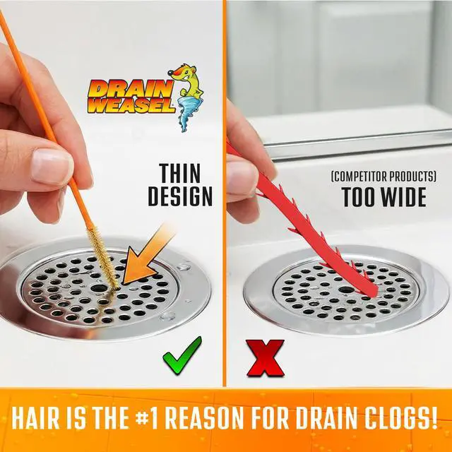Alt view image 7 of 7 - Drain Weasel Refill for Sink Snake Hair Clog Remover, 5 Pack