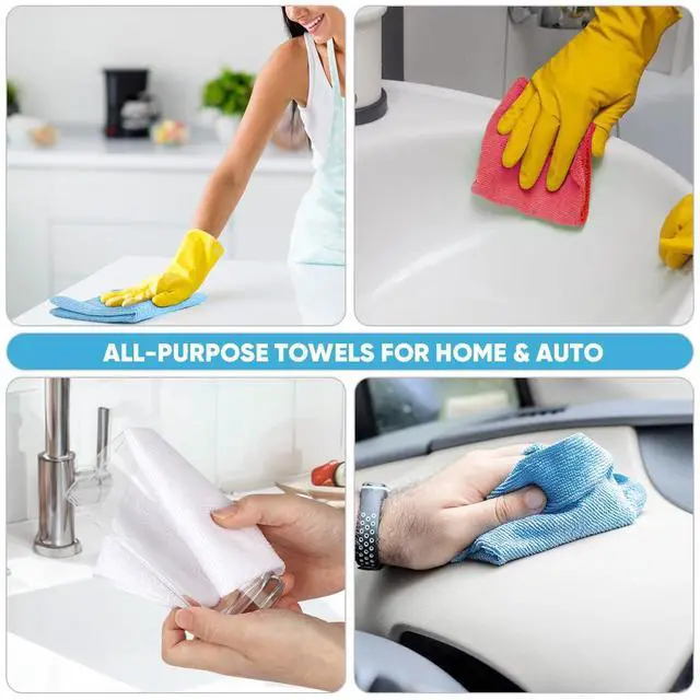 Alt view image 5 of 7 - Microfiber Cleaning Cloth Roll, White Shop Towels 55 Sheets Washable, Microfiber Towels for Cars, White Rags Reusable Paper Towel for Automotive, Workshop, House, Kitchen, Cleaning Supplies11×9"