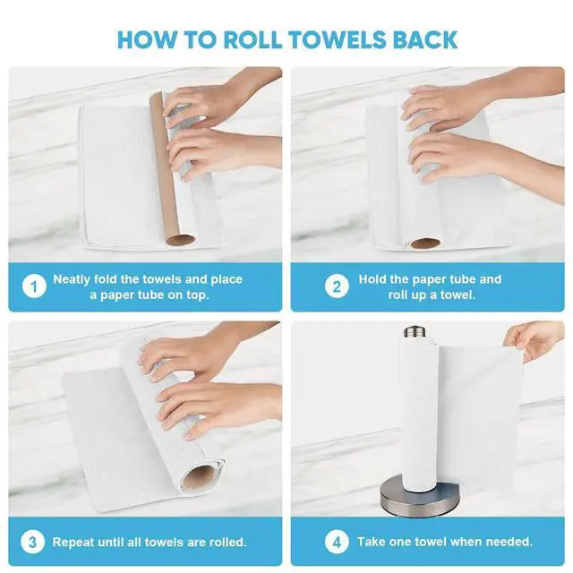 Alt view image 7 of 7 - Microfiber Cleaning Cloth Roll, White Shop Towels 55 Sheets Washable, Microfiber Towels for Cars, White Rags Reusable Paper Towel for Automotive, Workshop, House, Kitchen, Cleaning Supplies11×9"