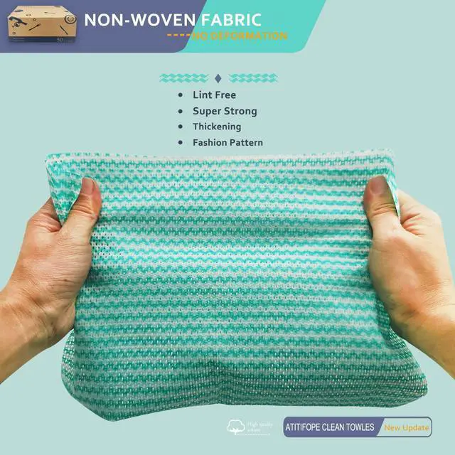 Alt view image 2 of 7 - Heavy Duty Wipes Dish Cloths 50Pieces Reusable Wipes Multi-use Cleaning Cloths Towels