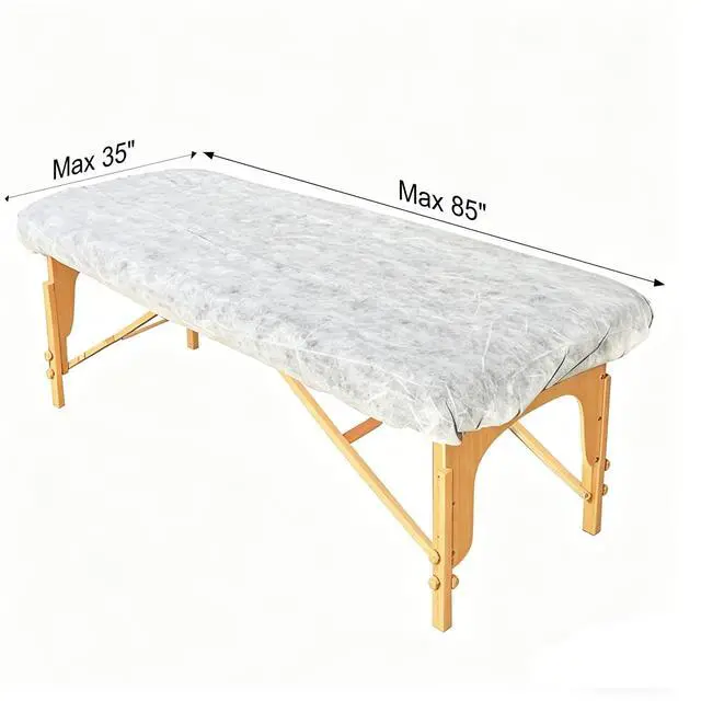 Alt view image 2 of 7 - Disposable Fitted Massage Table Sheets Bed Covers for Massage Beauty Tattoo 82 x 35 inches White/20