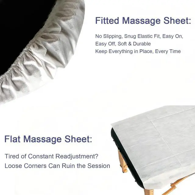 Alt view image 4 of 7 - Disposable Fitted Massage Table Sheets Bed Covers for Massage Beauty Tattoo 82 x 35 inches White/20