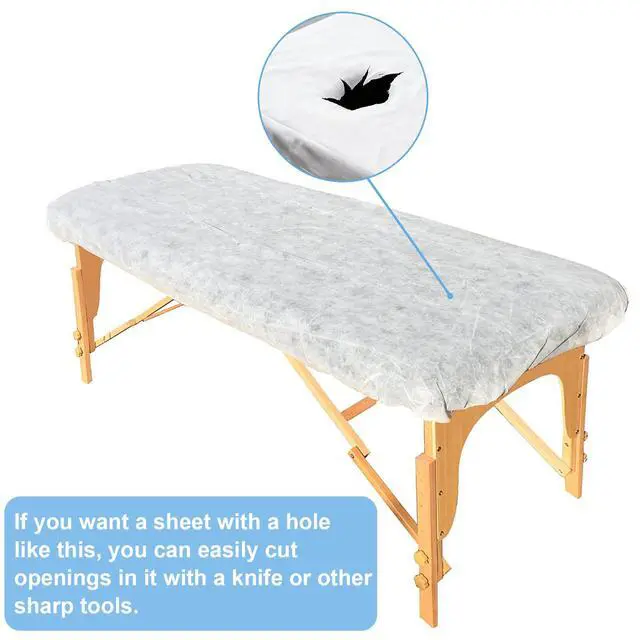 Alt view image 7 of 7 - Disposable Fitted Massage Table Sheets Bed Covers for Massage Beauty Tattoo 82 x 35 inches White/20