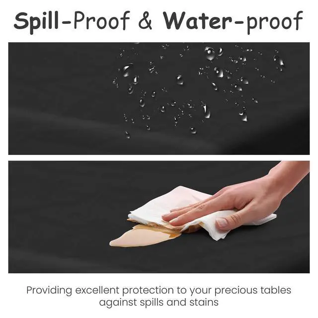 Alt view image 4 of 7 - 14 Pack Black 54 x 108 in. Rectangle Disposable Plastic Tablecloths - Smooth Decorative Covers for Parties, Weddings