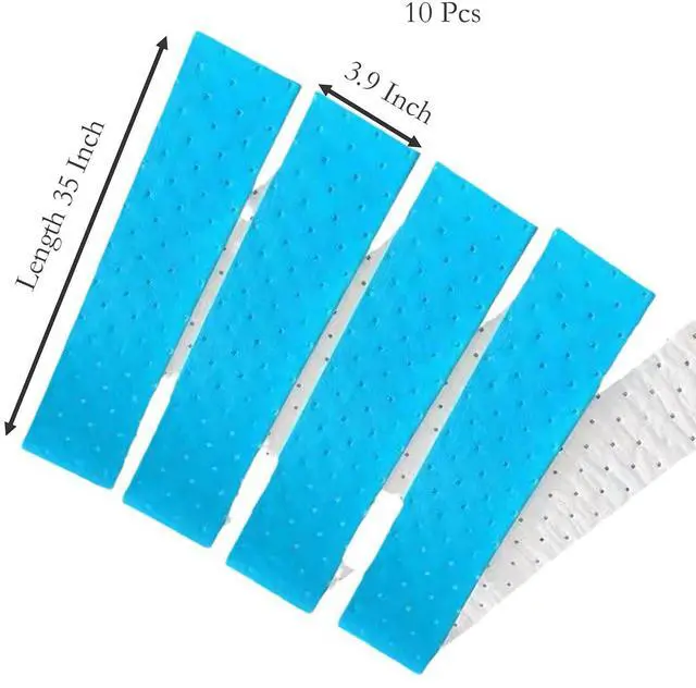 Alt view image 2 of 4 - 10 Pcs Range Hood Oil Suction Filters, 35 Inch x 3.9 Inch Disposable Blue Nonwovens Cloth Keeping Your Range Hood Cleaner (10)