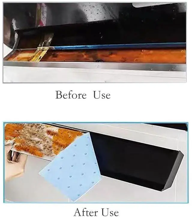 Alt view image 4 of 4 - 10 Pcs Range Hood Oil Suction Filters, 35 Inch x 3.9 Inch Disposable Blue Nonwovens Cloth Keeping Your Range Hood Cleaner (10)