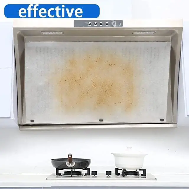 Alt view image 3 of 4 - Kitchen Oil Absorbent Paper Range Hood Filter, 10Meters Long.17.7 * 394in.Range Hood Filter Paper Kitchen Oil Suction Sticker. Easy to Clean