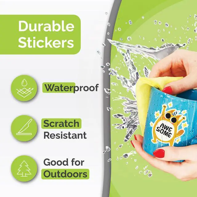 Alt view image 3 of 7 - Premium Printable Vinyl Sticker Paper for Inkjet Printer - 34 Sheets Self-Adhesive Sheets Matte White Waterproof, Dries Quickly Vivid Colors, Holds Ink Well - Tear Resistant