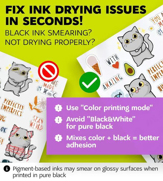 Alt view image 3 of 7 - Premium Printable Vinyl Sticker Paper for Inkjet Printer and Laser - 20 White Matte Sticker Paper Waterproof - Durability Adhesive Paper 8.5 x 11, Fast Dry, Holds Ink Well, Great for Cutting Machines