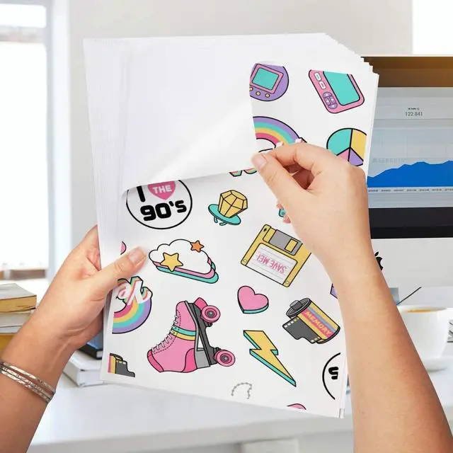 Alt view image 2 of 7 - Printable Vinyl Sticker Paper, 50 Sheets Matte Waterproof White 8.5x11