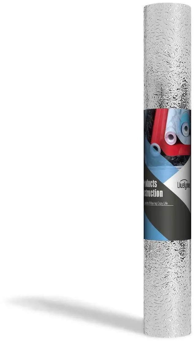 Alt view image 7 of 7 - Silver Contact Paper for Kitchen Oil Proof Waterproof Sticker Aluminum Foil Kitchen Wallpaper Backsplash Peel and Stick Self Adhesive Shelf Liners for Drawer Removable 15.8x78.8 Inch
