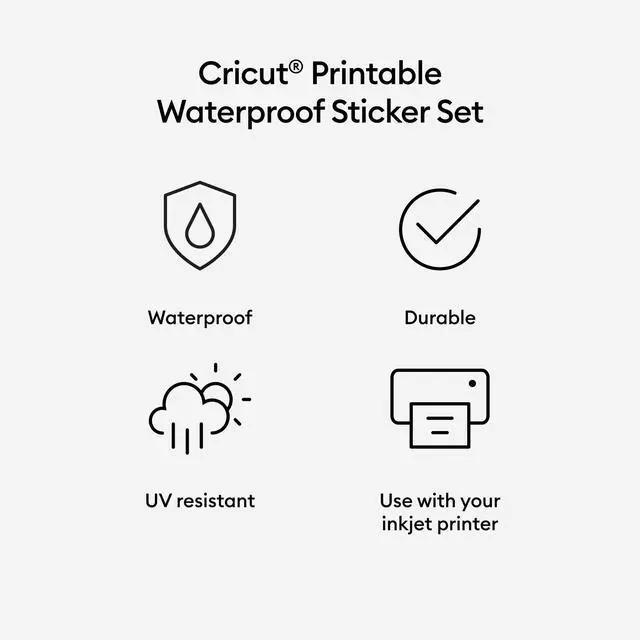 Alt view image 2 of 7 - Printable Waterproof Sticker Set, 6 Clear Sheets (8.5" x 11") - Compatible with Inkjet Printers - for Joy Xtra, Explore, & Maker Machines