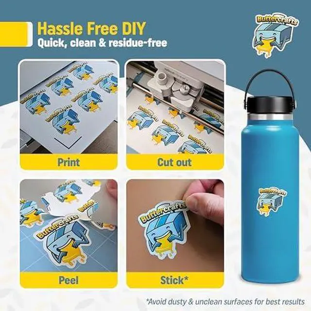 Alt view image 5 of 7 - Glossy Printable Vinyl Sticker Paper Waterproof 25 Sheets 8.5"x11", Inkjet Printer (HP, Canon, Brother Printers Compatible) - Weatherproof White Sticker Sheets - Strong Adhesive