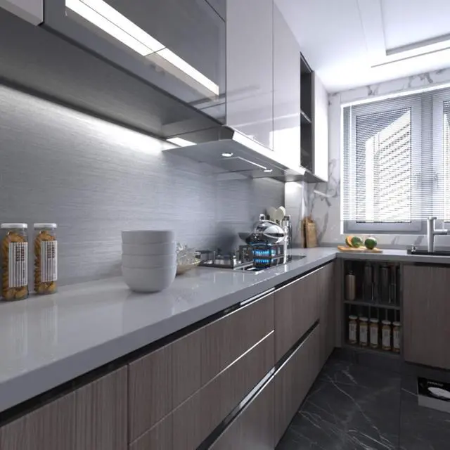 Alt view image 5 of 7 - Silver Contact Paper [Thicken Stainless Steel Metallic Feel Waterproof Oil-Proof Peel and Stick Wallpaper for Kitchen Cabinet Dishwasher Refrigerator Metal Surface Furniture Sticker