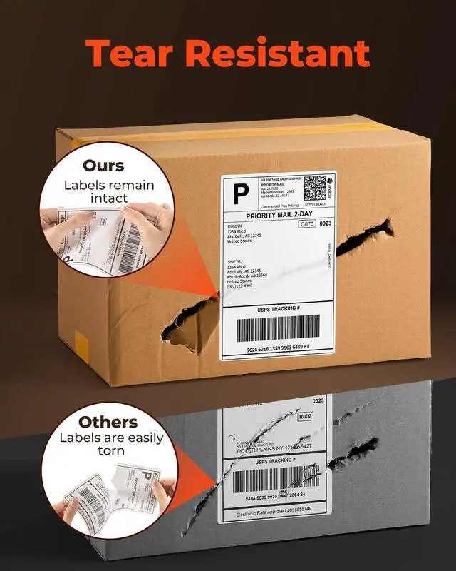 Alt view image 5 of 7 - 4"x6" Direct Thermal Shipping Labels for Packages, 380 Sheets/Stack