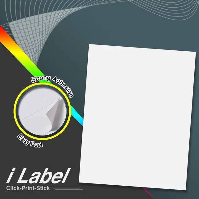 Alt view image 3 of 7 - 8.5" x 11" Full Sheet Label Sticker Paper for Laser & Inkjet Printers