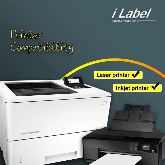 Alt view image 5 of 7 - 8.5" x 11" Full Sheet Label Sticker Paper for Laser & Inkjet Printers