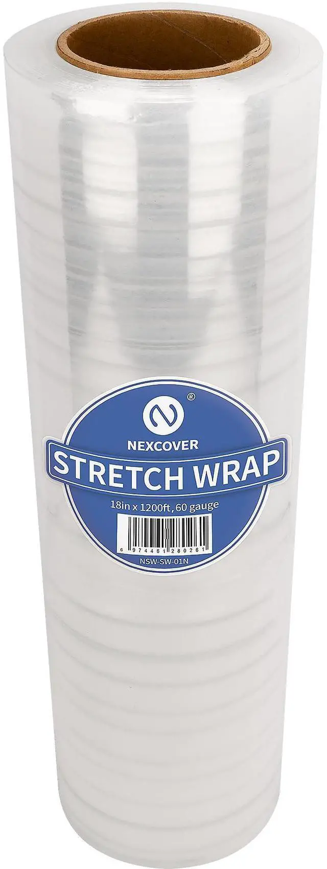 Main image of 18 Inch Stretch Wrap - 1200 Feet | 60 Gauge, 1 Roll Clear Plastic Self-adhering Stretch Wrap Film for Pallet Wrap, Thick and Sturdy Packing Moving Supplies Heavy Duty Shrink Film.