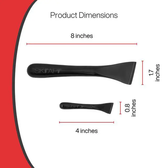 Alt view image 2 of 7 - Plastic Scraper Tool, 2 Pack, Non-Scratch, 1.7 Inch Wide Blade, Long Ergonomic Handle, Heat Resistant (460F), Dishwasher Safe - Clean Ovens, Countertops, Hard Floors, Walls, and Windows