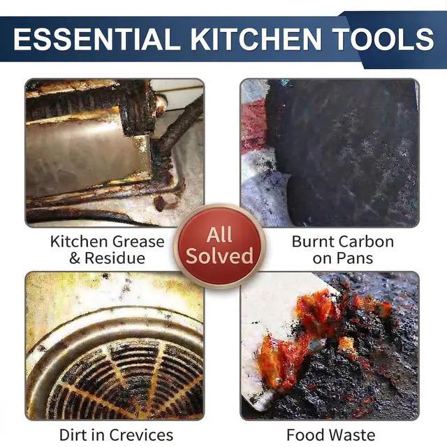 Alt view image 4 of 7 - 2 PCS Stainless Steel Scrapers, Cleaning Scraper Tool, Paint Scrapers, Multifunctional Metal Scraper Tools for Cookware, Stovetop, Adhesive, Oven Racks, Grout, Grill, Glass, Kitchen & Home
