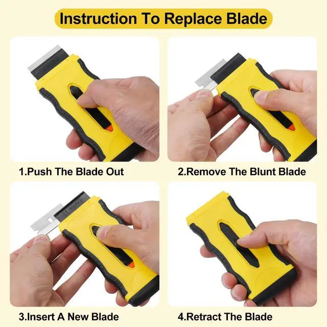 Alt view image 6 of 7 - Oven Razor Blade Scraper Tool For Glass Stove Top Scraper Tool
