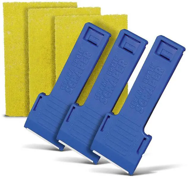 Main image of 6 Piece Cooktop Scraper & Pad Set, 3 Scrapers & 3 Pads