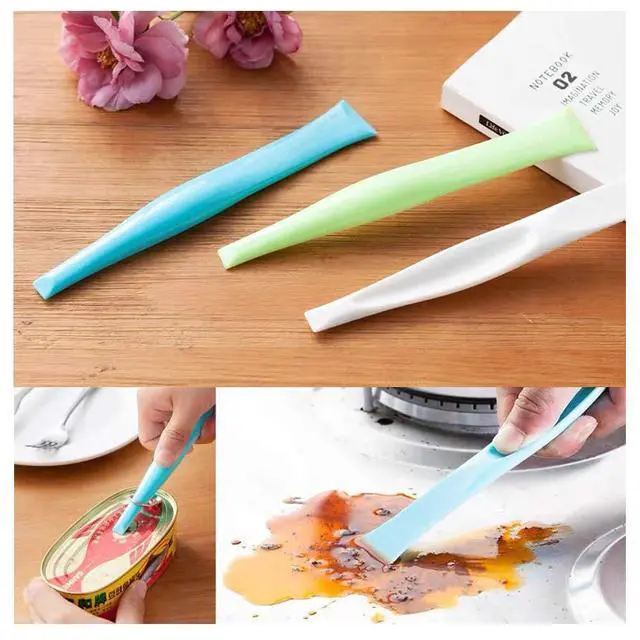 Alt view image 4 of 7 - 3 PCS Multipurpose Cleaning Scraper Tool - Non-Scratch Hard Plastic Sticker Scraper Tool for Kitchen Cleaning, Label Remover, Gum Cleaner