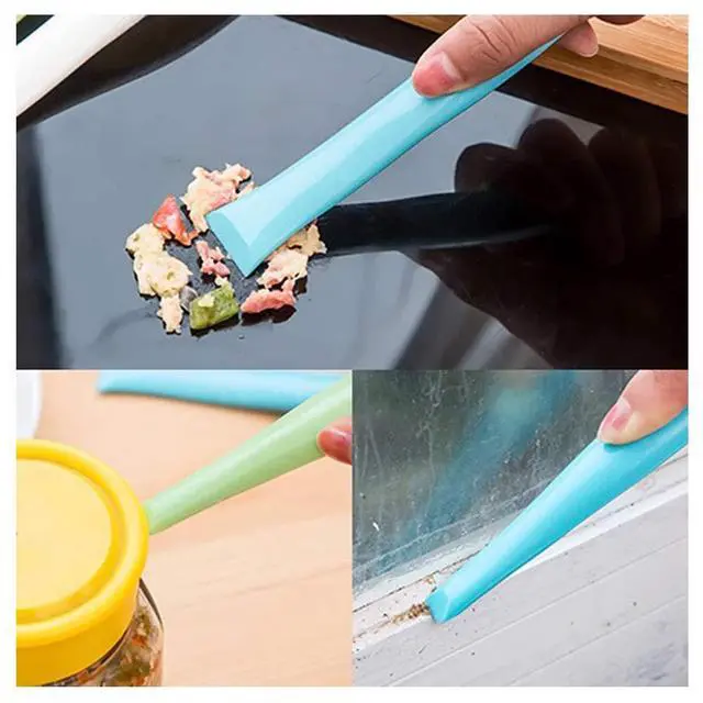 Alt view image 6 of 7 - 3 PCS Multipurpose Cleaning Scraper Tool - Non-Scratch Hard Plastic Sticker Scraper Tool for Kitchen Cleaning, Label Remover, Gum Cleaner