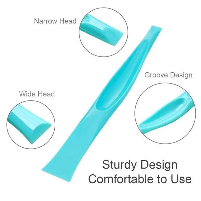 Alt view image 3 of 7 - 3 PCS Multipurpose Cleaning Scraper Tool - Non-Scratch Hard Plastic Sticker Scraper Tool for Kitchen Cleaning, Label Remover, Gum Cleaner
