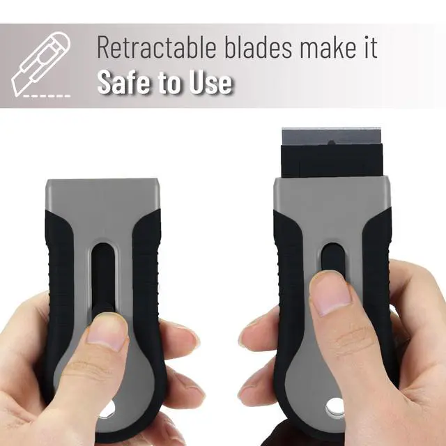 Alt view image 7 of 7 - Razor Blade Scraper Tool, 2 Pack, 30 Extra Stainless Steel Blades, Anti-Slip Ergonomic Handle Design, Razor Scraper Set for Cleaning Window, Paint, Oven, Glass, Stove