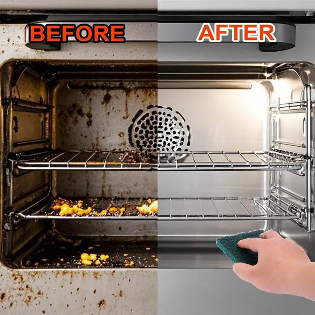 Alt view image 2 of 7 - Heavy Duty Oven Cleaner Tools, Oven Cleaning Accessories, Oven Cleaning Kit with Crevice Cleaning Brush, Razor Blade Scraper, Pumice Stone, Cleaning Rags