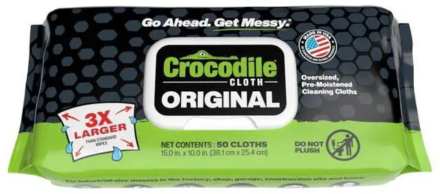 Main image of Original Cleaning Wipes, Heavy-Duty Multi-Surface Hand & Tool Wipes, Water-Based, Safe on Skin, 50 Count, 15 x 10 Inch