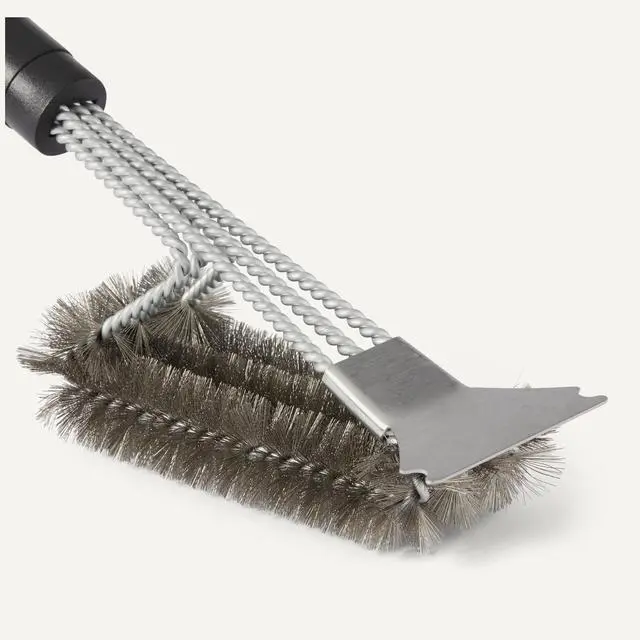Alt view image 3 of 5 - Grill Brush and Scraper with Deluxe Handle, BBQ Cleaning Tool for Gas, Infrared, Charcoal, Porcelain Grills, Outdoor Grill Accessories