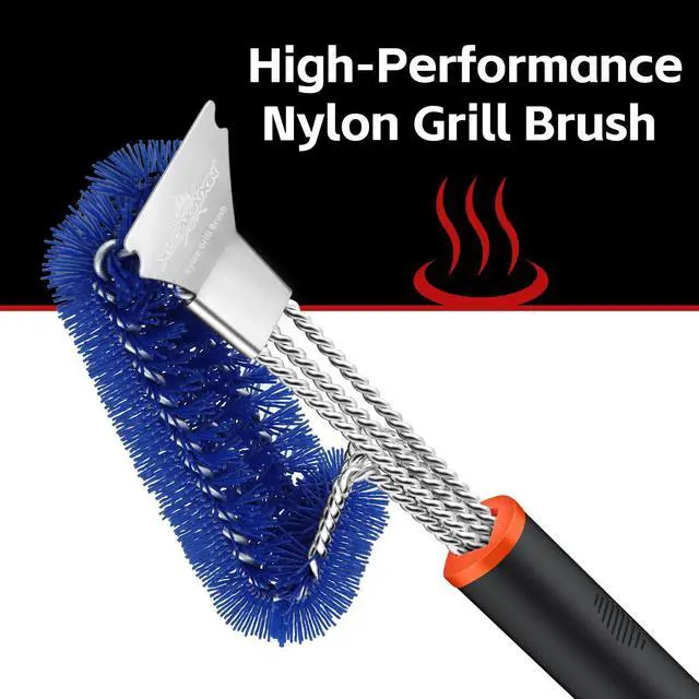Alt view image 3 of 7 - Nylon Grill Brush,No Dangerous Metal Wire