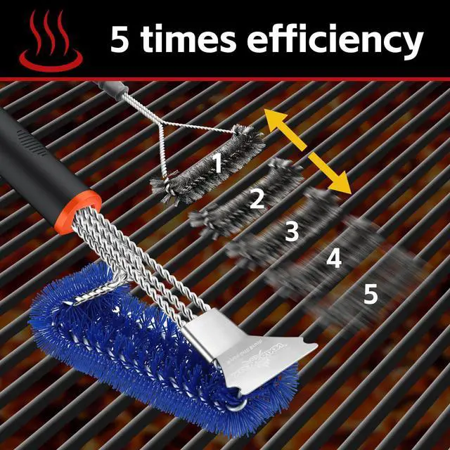 Alt view image 5 of 7 - Nylon Grill Brush,No Dangerous Metal Wire