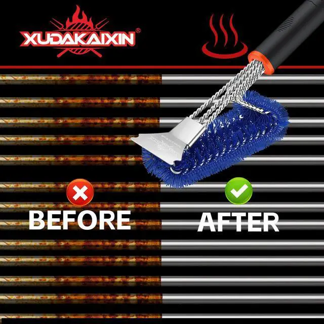 Alt view image 7 of 7 - Nylon Grill Brush,No Dangerous Metal Wire