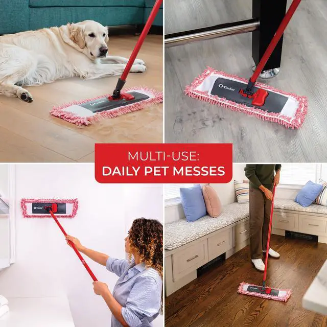 Alt view image 3 of 7 - Pet Pro Microfiber Hair & Dust Mop | 3X Pet Hair Removal* | Electrostatic Dry Dust Mop for Dog & Cat Homes | Hardwood, Tile & Hard Floor Cleaning
