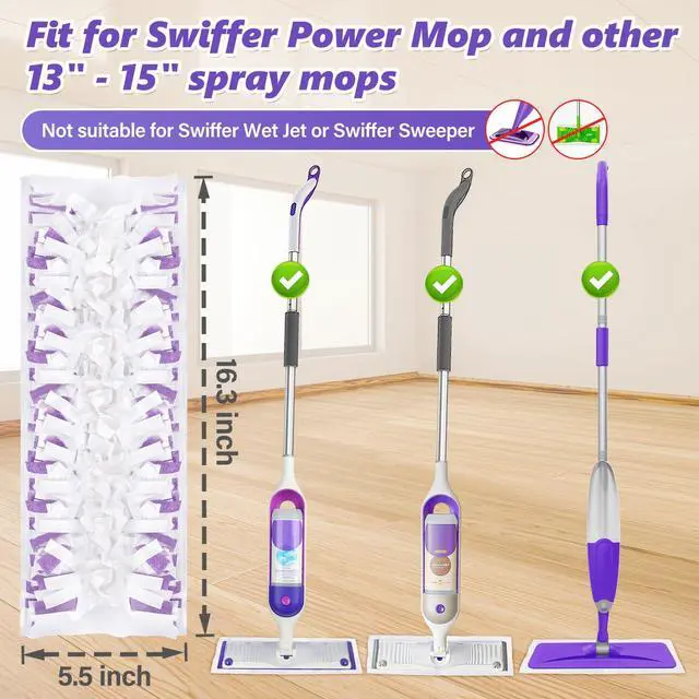 Alt view image 2 of 6 - Mop Pad Refills for Swiffer PowerMop: 20 Pcs Disposable Pads