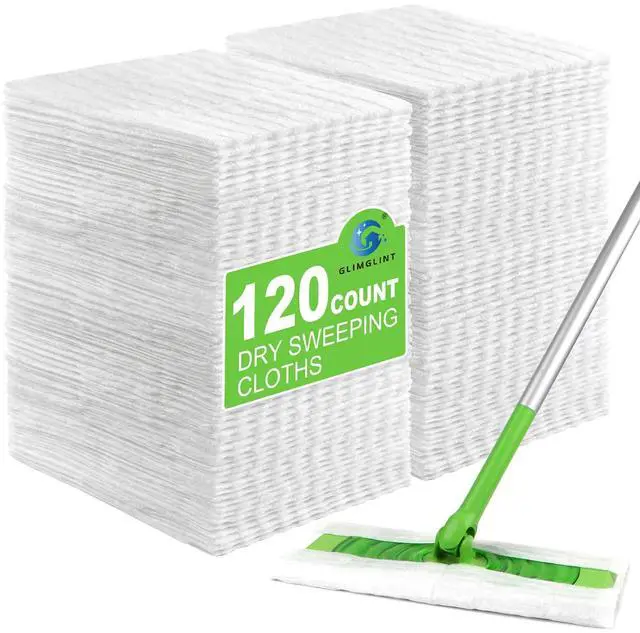 Main image of Dry Sweeping Cloths Pads Compatible with Swiffer Sweeper- Disposable Duster Refills Mop Pads for Cleaning Dust, Hair, Dirt, Disposable Duster Mop Pad 120PK