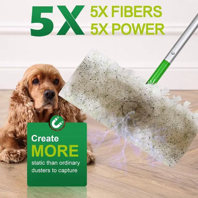 Alt view image 2 of 7 - Heavy Duty Dry Sweeping Cloths Compatible with Sweeper Mop, Microfiber Duster Mop Pads Refills for Cleaning Hardwood Floor Dust and Pet Hair, Disposable (30)