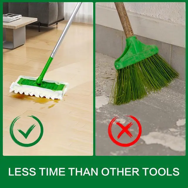 Alt view image 5 of 7 - Heavy Duty Dry Sweeping Cloths Compatible with Sweeper Mop, Microfiber Duster Mop Pads Refills for Cleaning Hardwood Floor Dust and Pet Hair, Disposable (30)