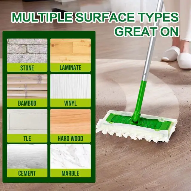 Alt view image 7 of 7 - Heavy Duty Dry Sweeping Cloths Compatible with Sweeper Mop, Microfiber Duster Mop Pads Refills for Cleaning Hardwood Floor Dust and Pet Hair, Disposable (30)