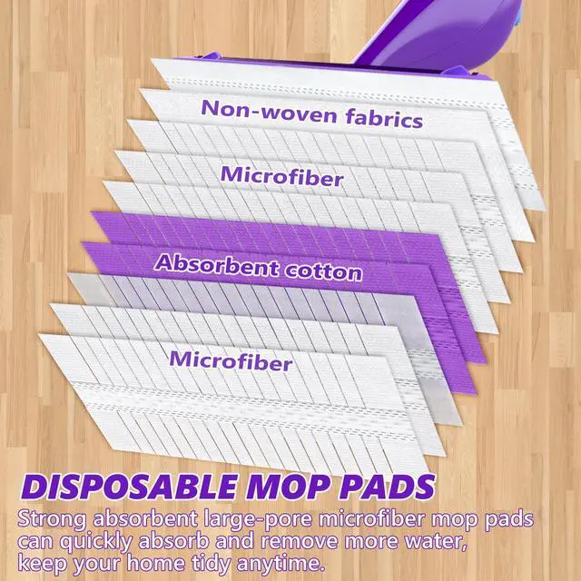 Alt view image 3 of 7 - Disposable Mop Pads Refills for Swiffer WetJet Spray Mop - Wet Jet Refill Pads for All Purpose Multi Surface Hardwood Floor Cleaning - Thickened and Super Absorbent - 30 Count