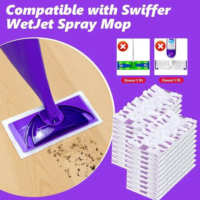 Alt view image 2 of 7 - Disposable Mop Pads Refills for Swiffer WetJet Spray Mop - Wet Jet Refill Pads for All Purpose Multi Surface Hardwood Floor Cleaning - Thickened and Super Absorbent - 30 Count